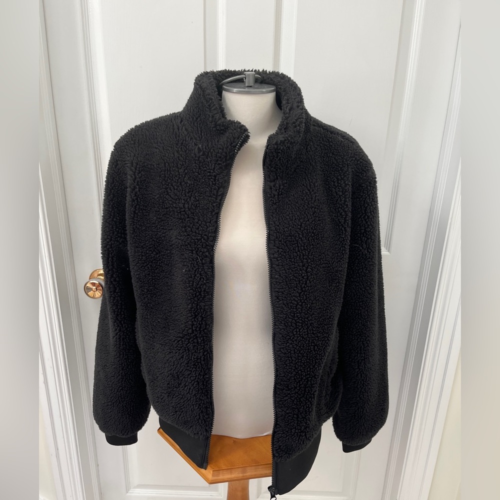 ZYIA Black Sherpa Bomber Jacket